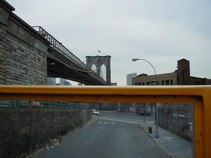 Brooklyn Bridge from Tour Bus<br>Location: <a href="https://www.google.com/maps/search/?api=1&query=40.70234,-73.99154" target="_new">Brooklyn City Tour, York St at Front St</a>